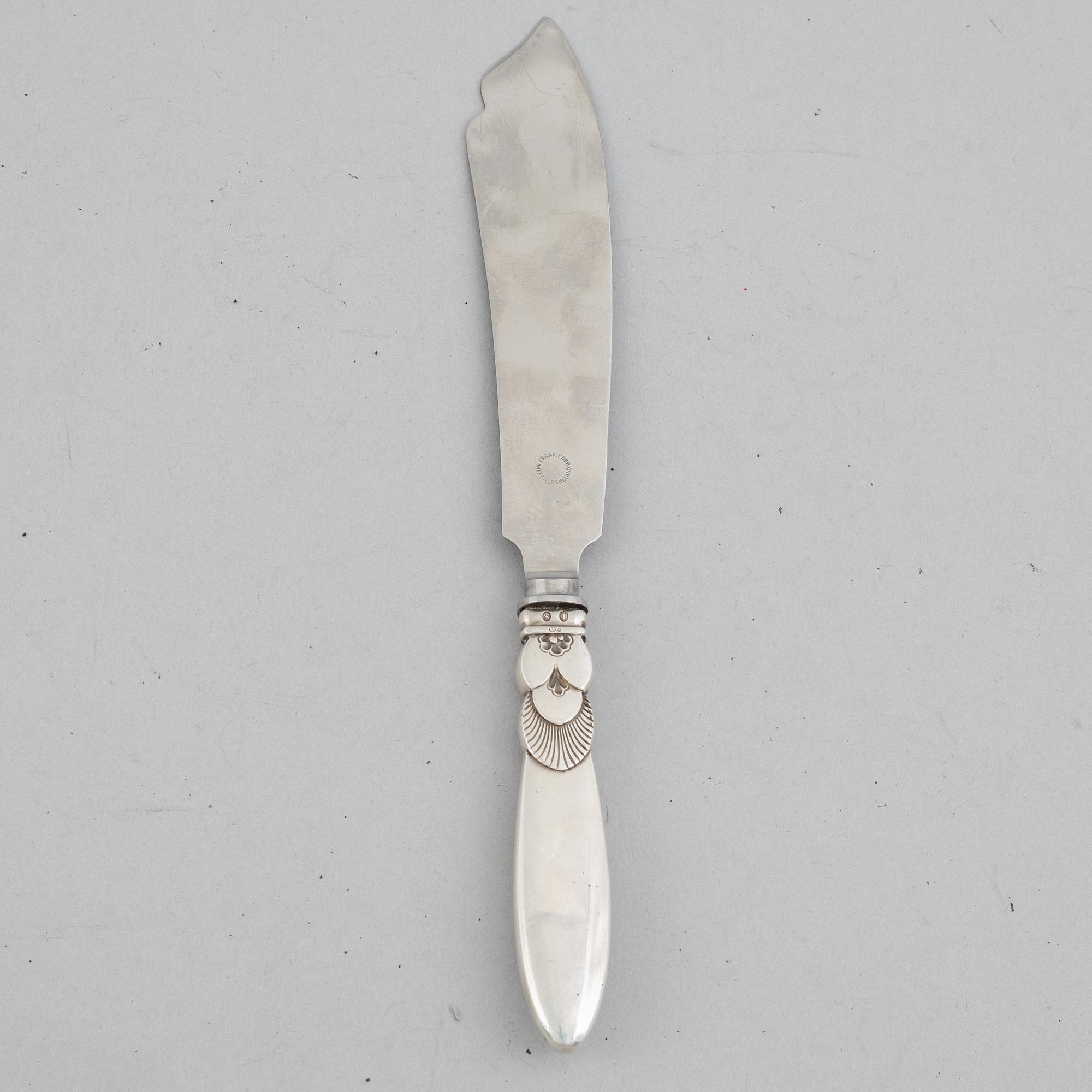 Gundorph Albertus, cake knife, sterling silver, "Cactus" Georg Jensen, Copenhagen, Denmark 1933.
