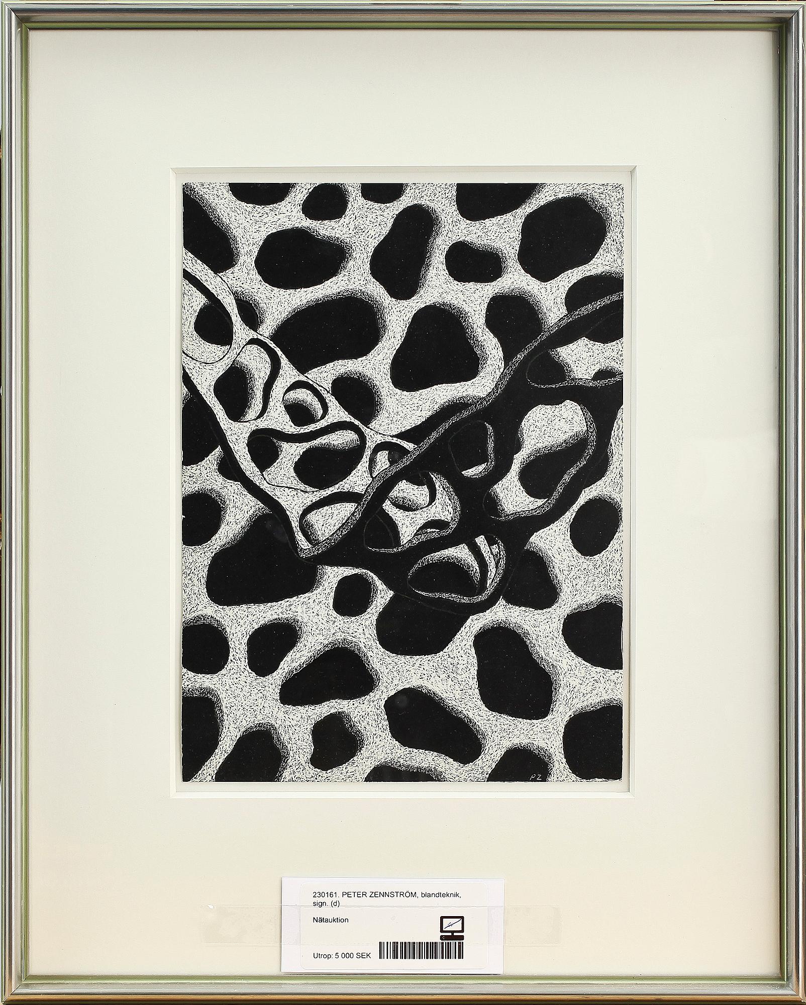 PETER ZENNSTRÖM, skrapteckning, sign.