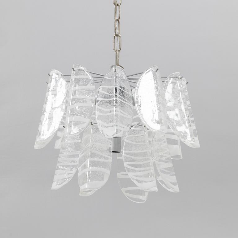 Ceiling lamp, Probably Mazzega, Murano, Italy, second half of the 20th century.