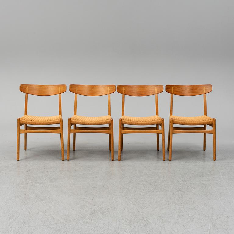 HANS J. WEGNER, stolar, 4 stycken, "Spisestolen", CH-23, Danmark.