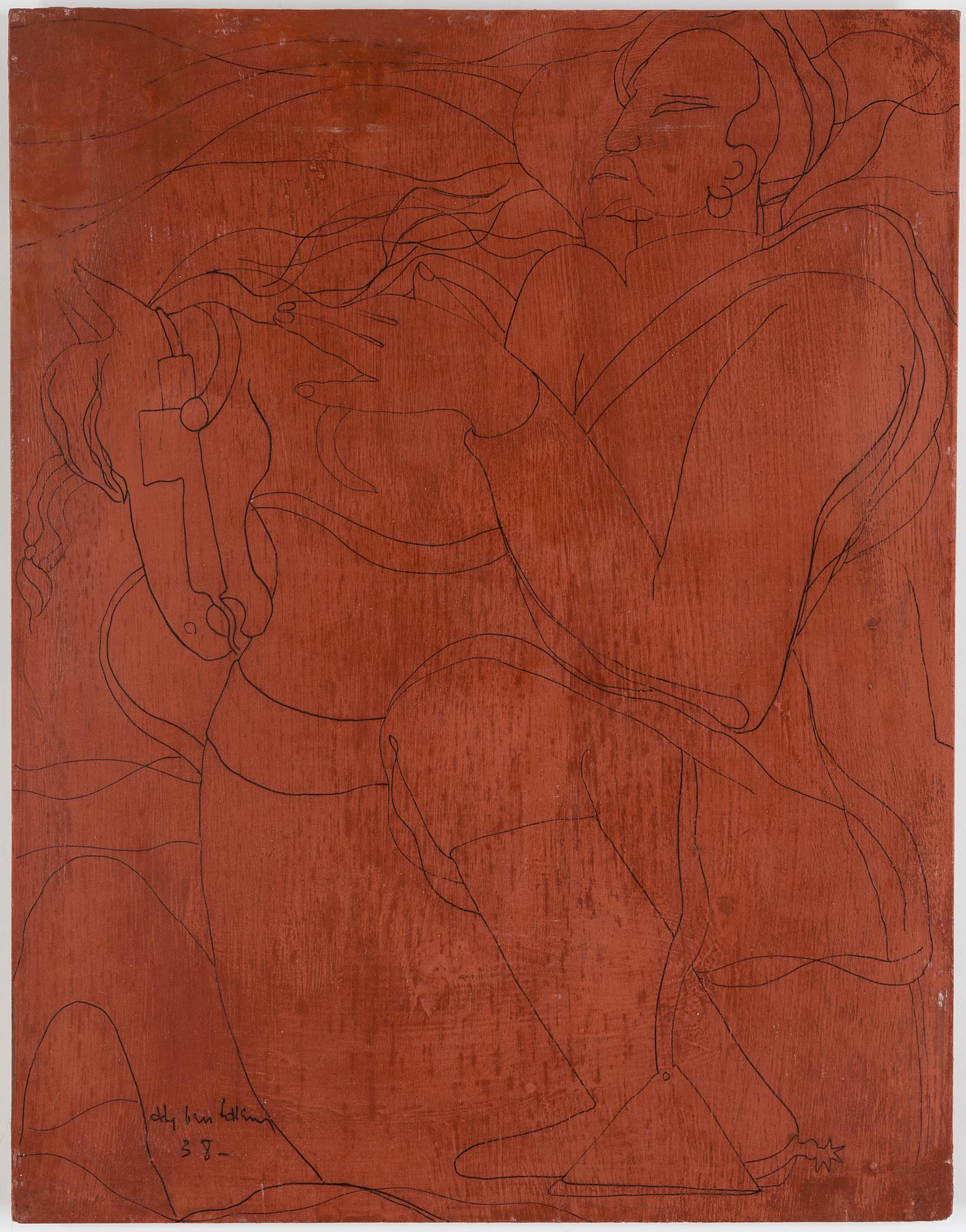 ALY BEN SALEM, oil on panel, signed nad dated -38.