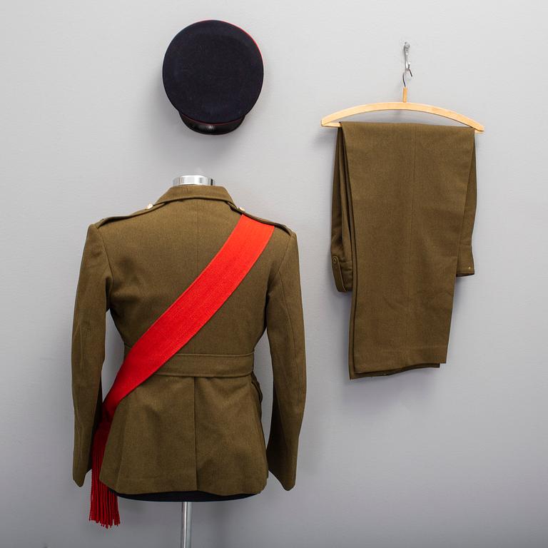 A British army uniform No 2 dress with jacket and trousers.