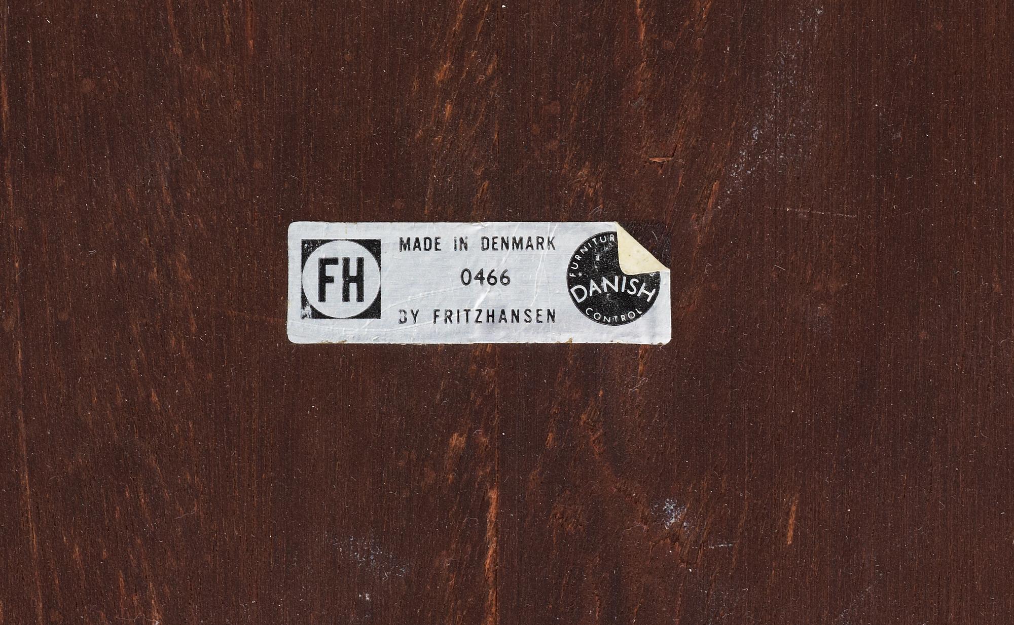 An Arne Jacobsen palisander and steel table, Fritz Hansen 1966.