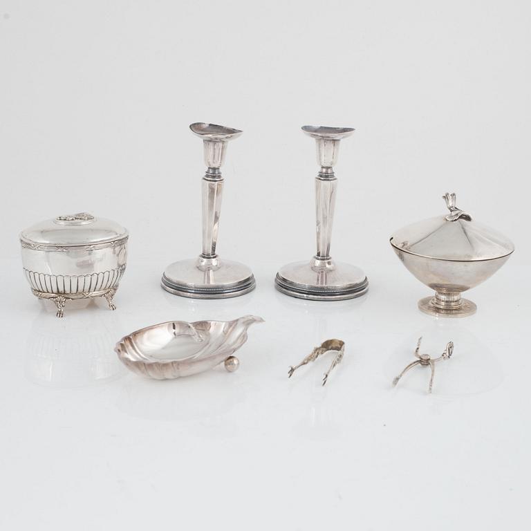 Seven silver pieces, including MGAB, Uppsala 1955.