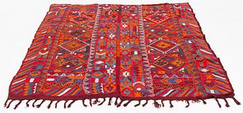 Rug/Textile with embroideries, old, marsh nomads, Iraq, 210 x 160 cm.