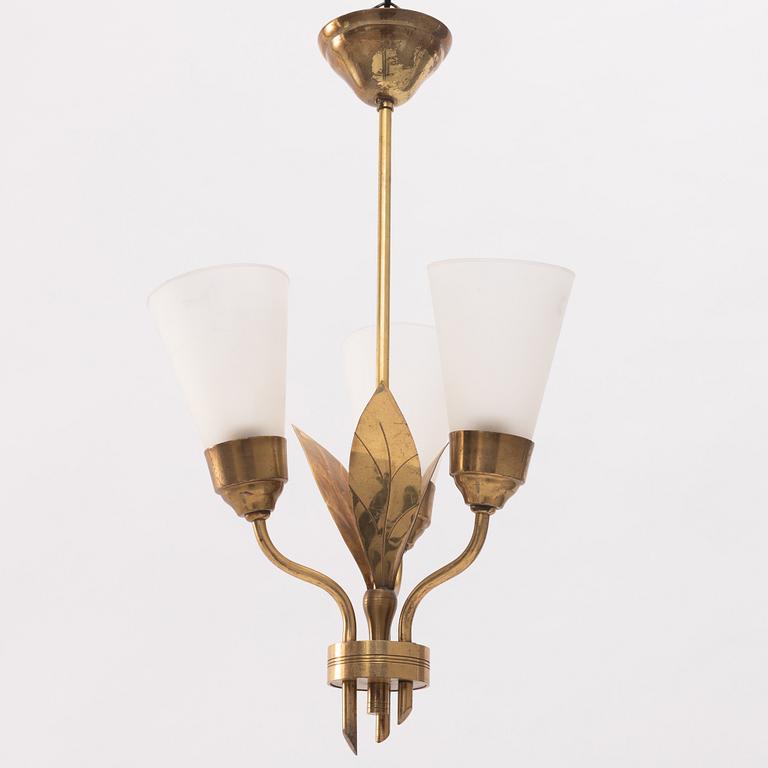 Edvard Hagman AB, a Swedish Modern ceiling lamp, 1940's/50's.