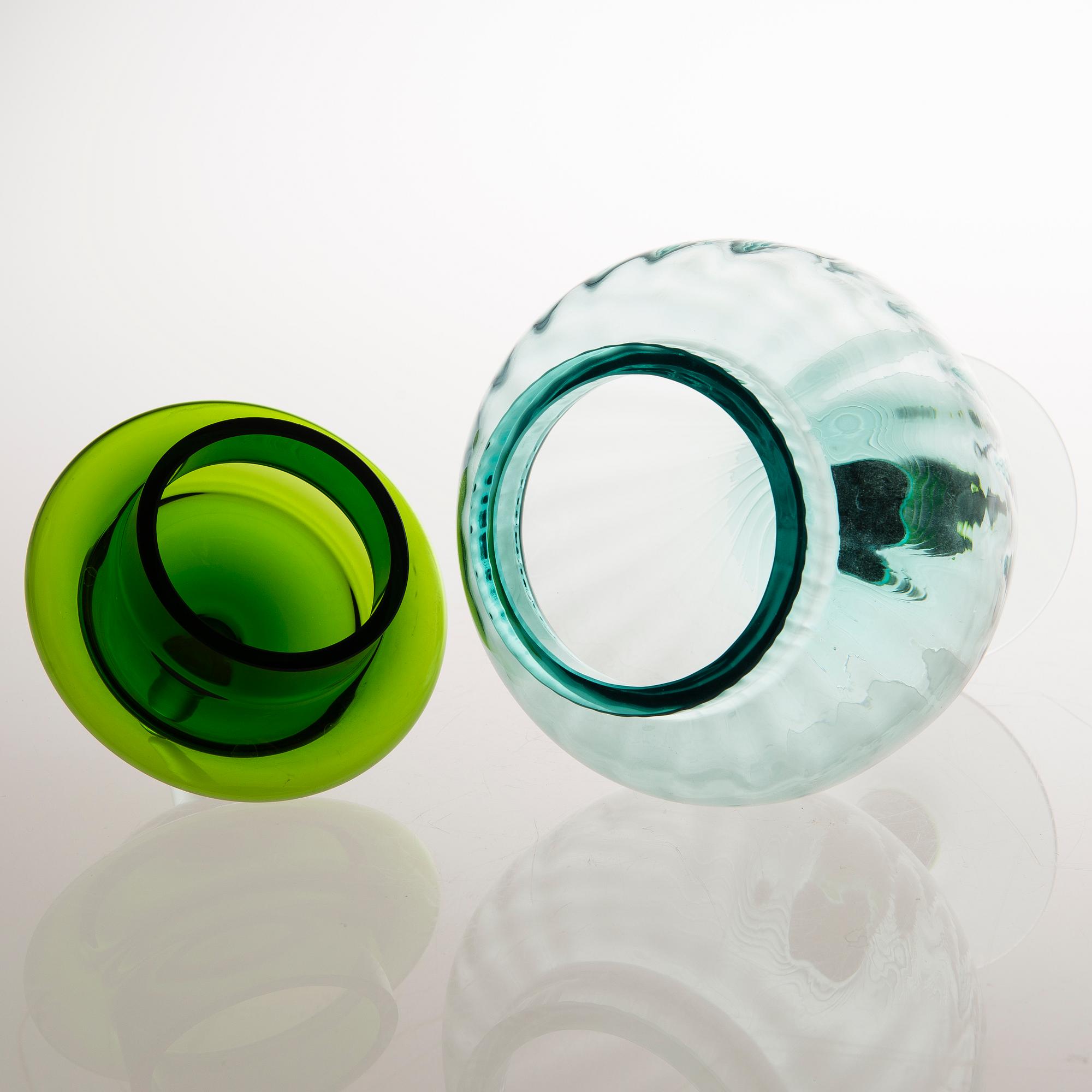 KERTTU NURMINEN, konstglas, Lampi Pro Arte 1993, signerad K. Nurminen, Nuutajärvi.