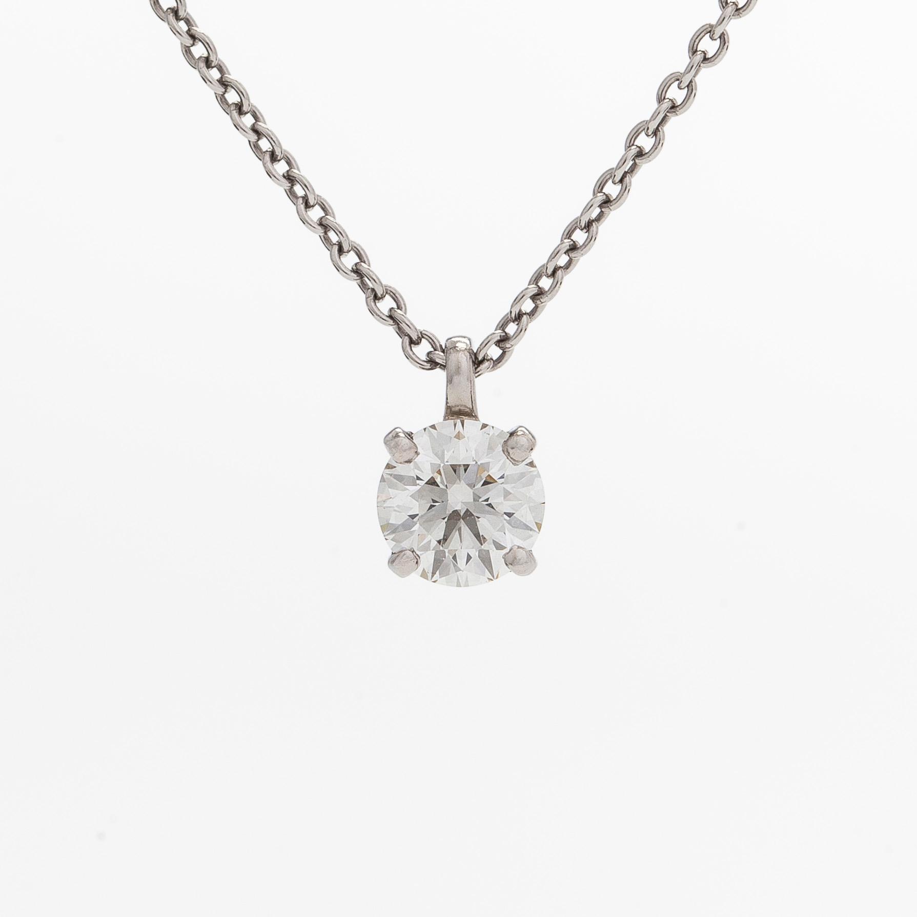 De Beers, halsband, platina med briljantslipad diamant.