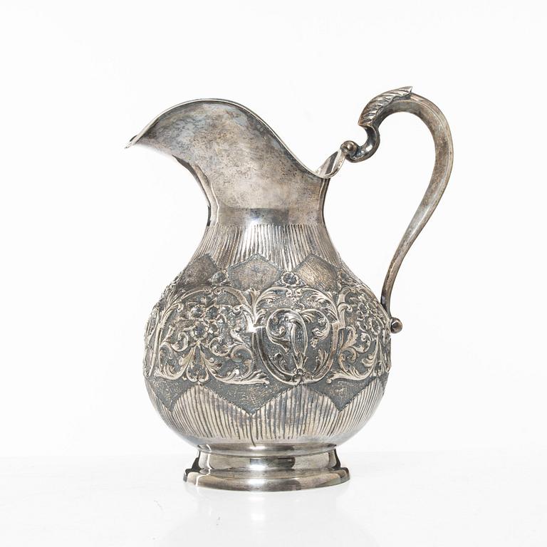 A silver jug, Middle East, mid 20th century.