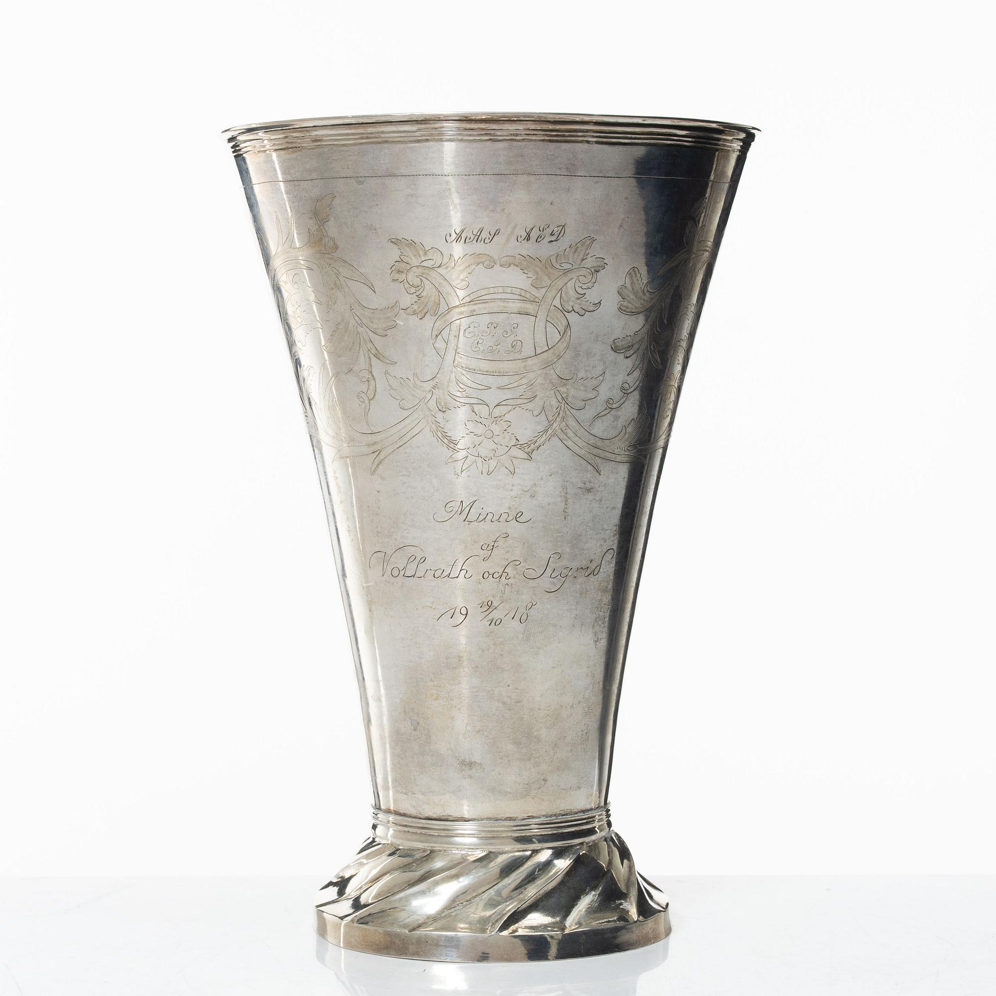 Bägare, silver, Lars Löfgren Hudiksvall (1797-1853).