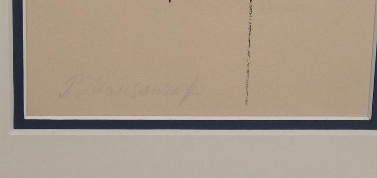 PAVEL MANSUROV, krita, signerad.