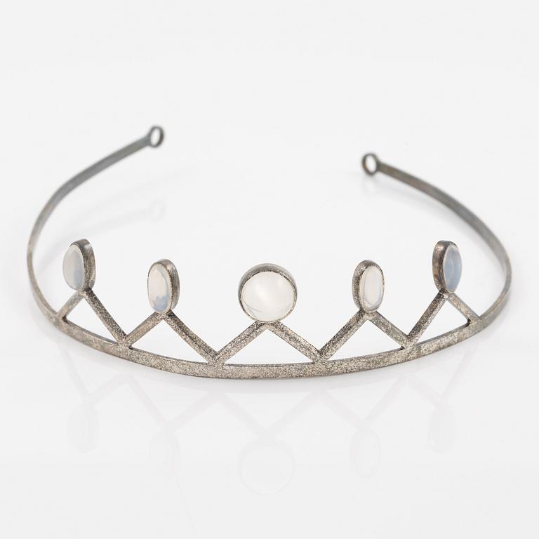 Anders Högberg, Sven-Erik Högberg, tiara, silver with moonstone.