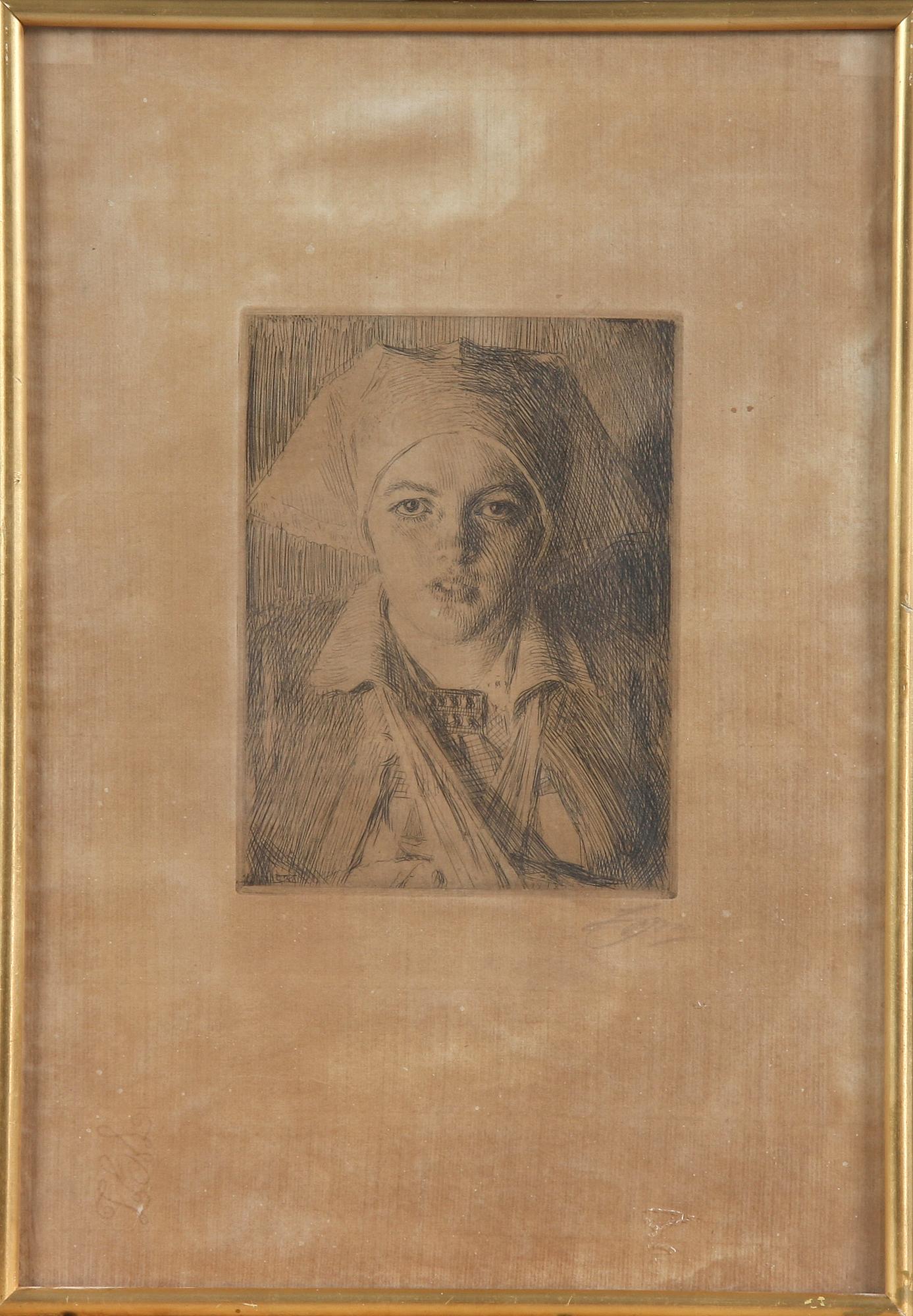 ANDERS ZORN, etsning, sign.