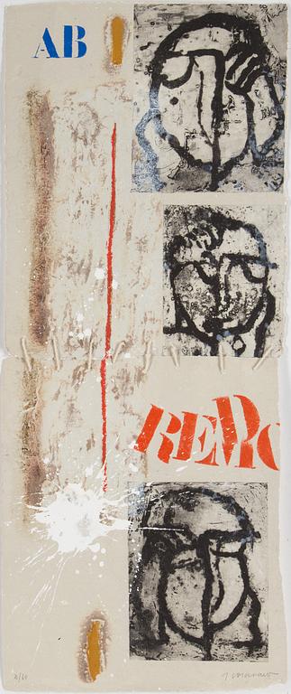 JAMES COIGNARD, Mapp med 8 st carborundum, "Regards sur l'oeuvre gravé", signerade och numerade 3/60.