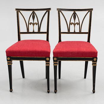A pair of chairs, Lindome, one signed Nils Thorsson, Ingemantorp, first half of the 19th Century.