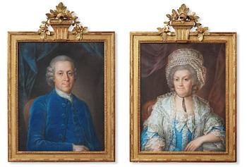 Jonas Forsslund, attributed to, "Kommersrådet Lorentz Görges" (1723-1803) & his wife "Hedvig Elisabeth Bohman" (Bogman) (1730-).