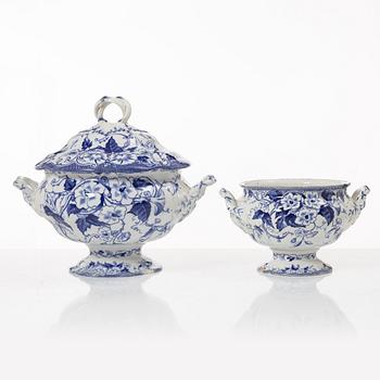 A 42 piece earthenware dinner service, 'Flora', Creil Montereau, France, late 19th Century.