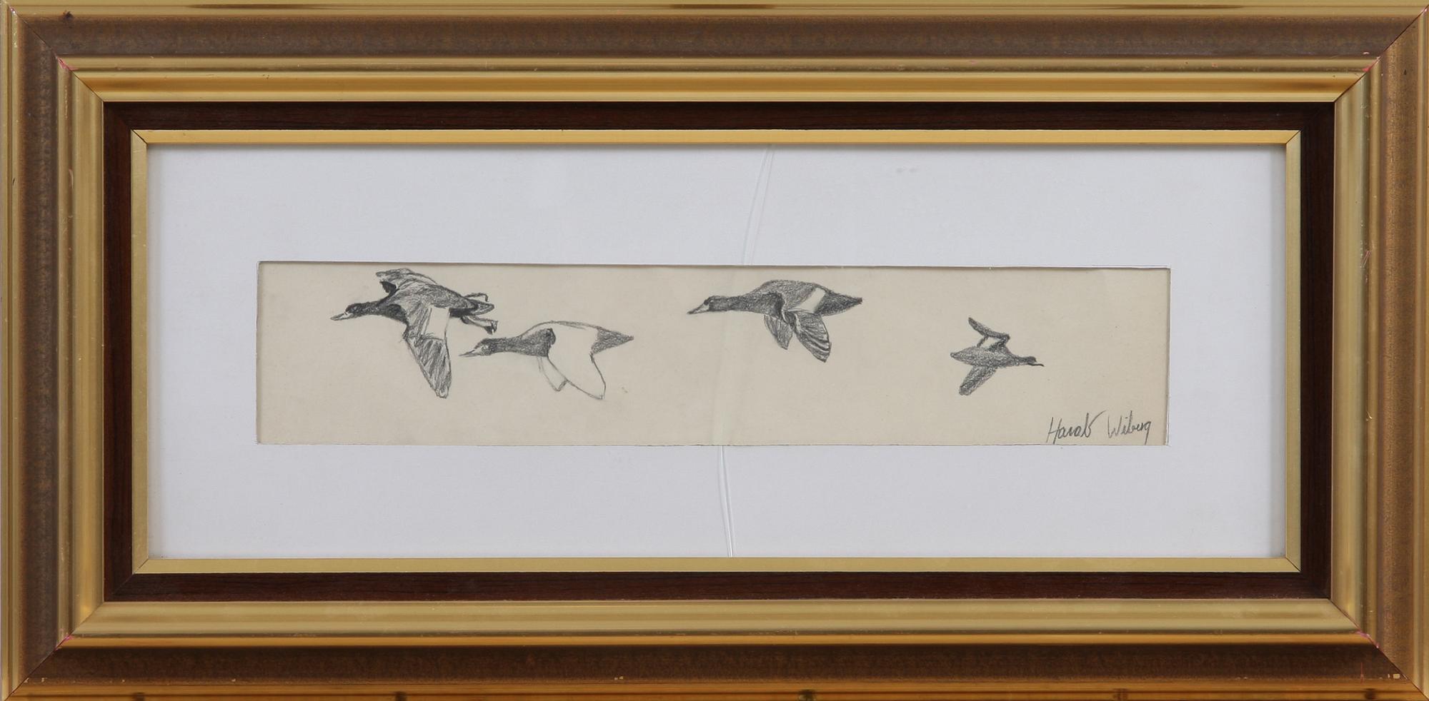HARALD WIBERG, teckning, sign.
