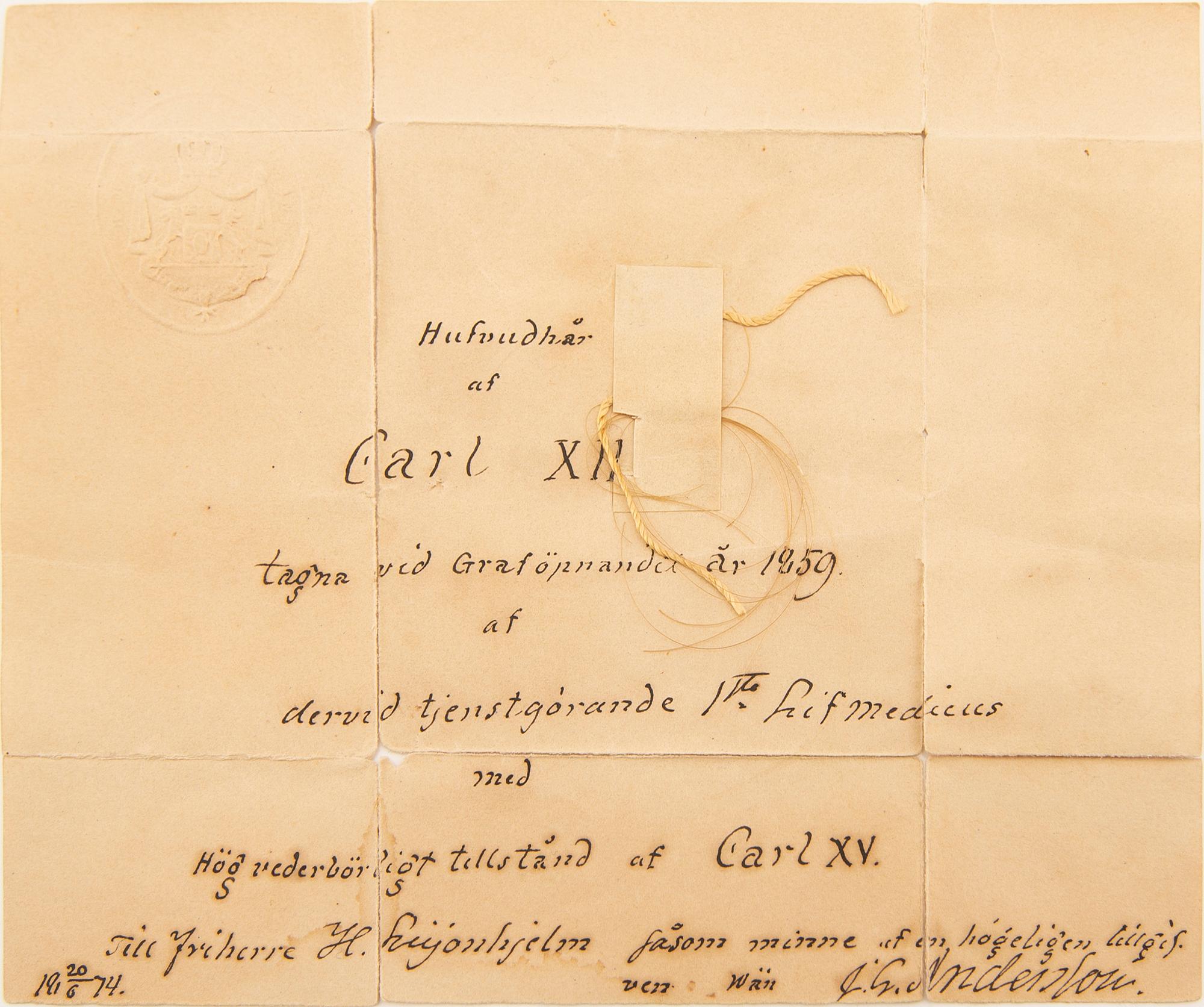 King Charles XII's lock of hair.