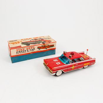 A tinplate Ichiko "Fire Dept Chief's car" Oldsmobile, Japan, 1960s.