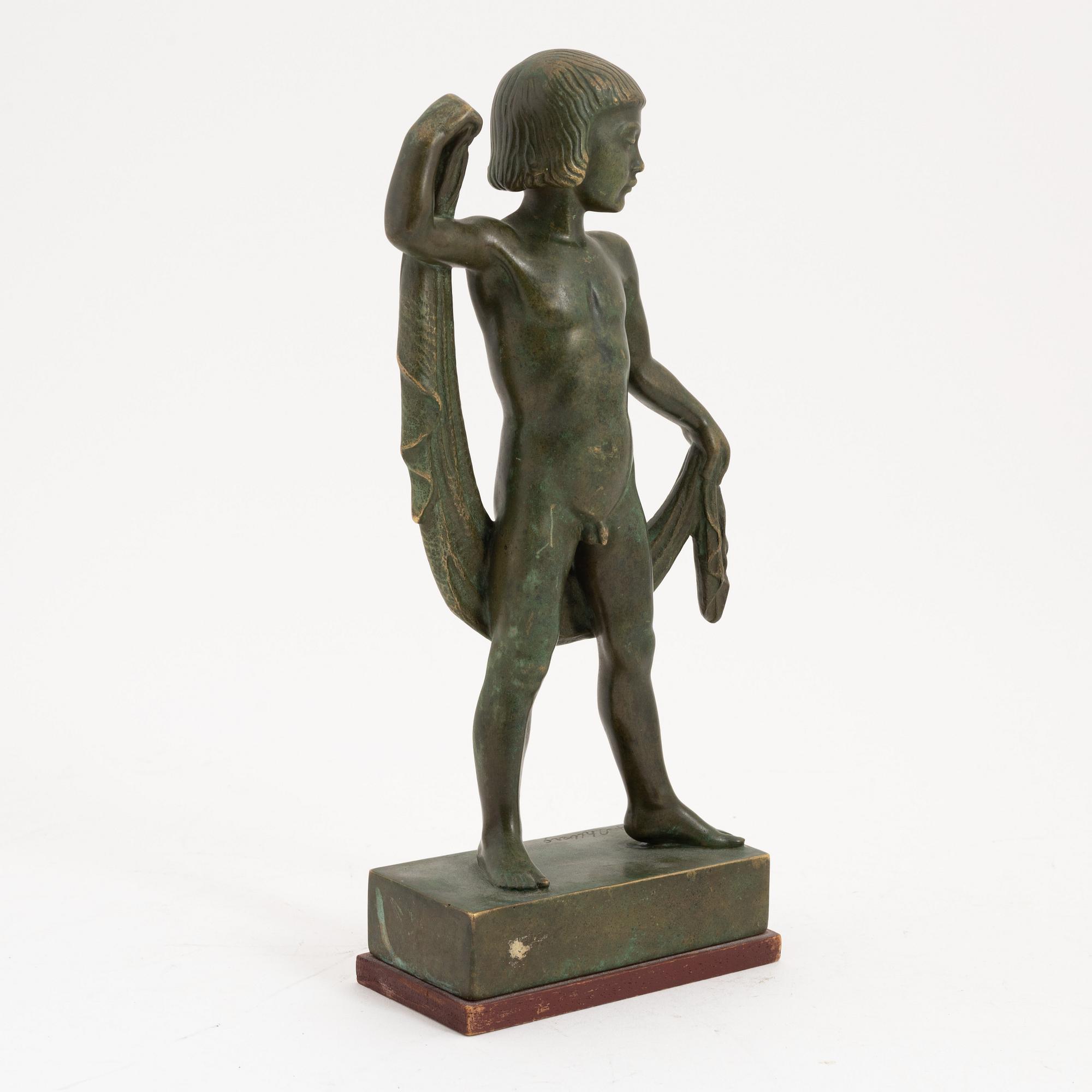 Olof Ahlberg, skulptur, signerad och daterad 1933. Gjutarstämpel. Brons, tot höjd 30,5 cm.