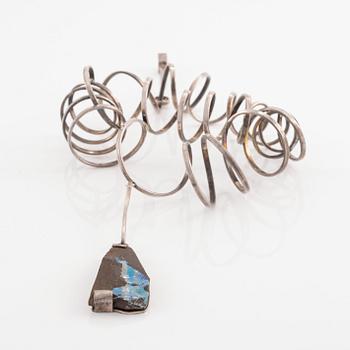 Cecilia Johansson, pendant, sterling silver with opal matrix, Gothenburg 1987.