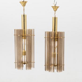 Ceiling lamps a pair possibly Murano Italy 1960s/70s.