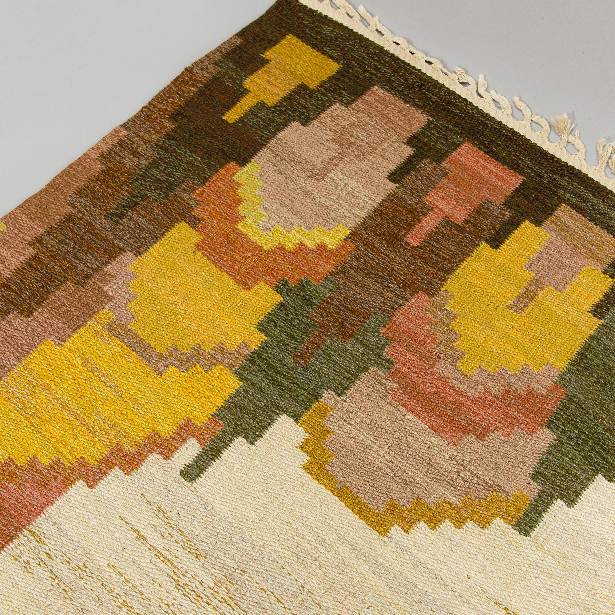 Judith Johansson, rug, "Björkhult". Flat weave. 320 x 232 cm. Signed JJ (Judith Johansson).