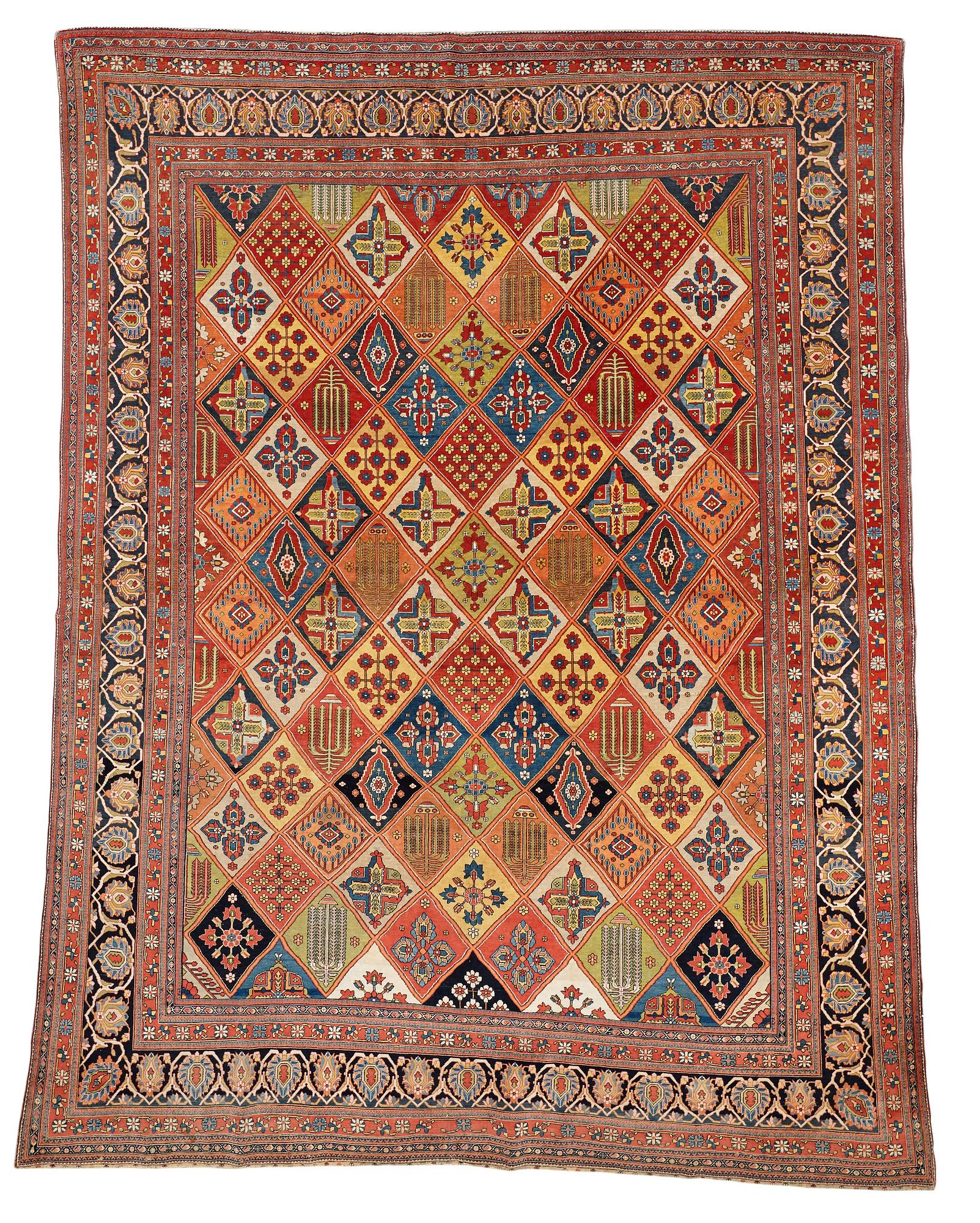 Matto, a semi-antique Kashan Motachem, ca 292-297 x 220-236 cm (as well as one end with 0,5-1 cm flat weave).