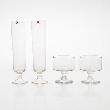 Tapio Wirkkala, A set of 19 "Karelia" model 2103 drinking glasses for Iittala Finland, in production 1965-1974.