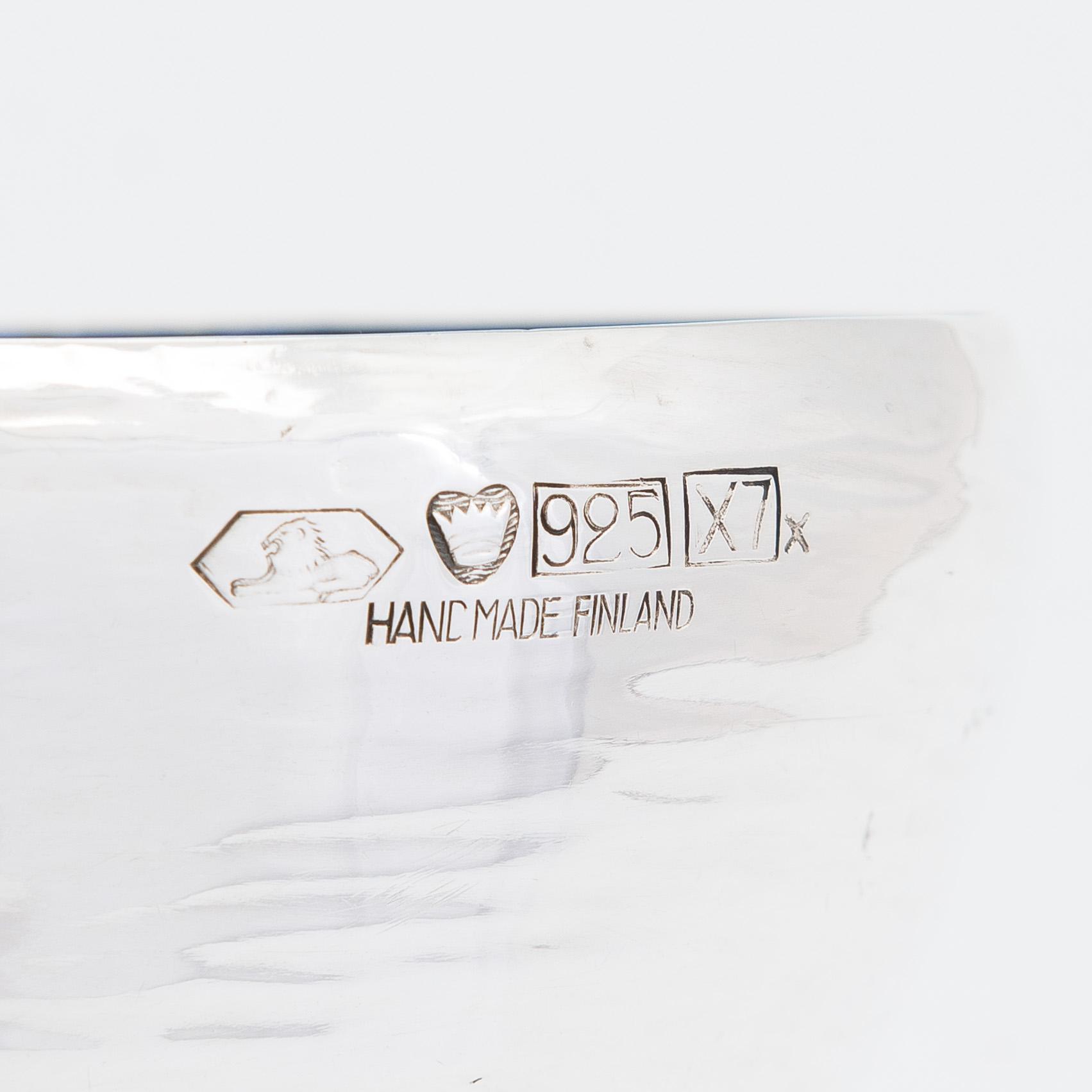 Eva Hidström, two sterling silver bowls,  Kultakeskus, Hämeenlinna 1969 and 1975.