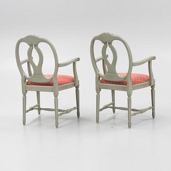 Karmstolar, 8 st, gustaviansk stil, "Gamla Sverige", Åmells möbler, 1900-talets senare del.