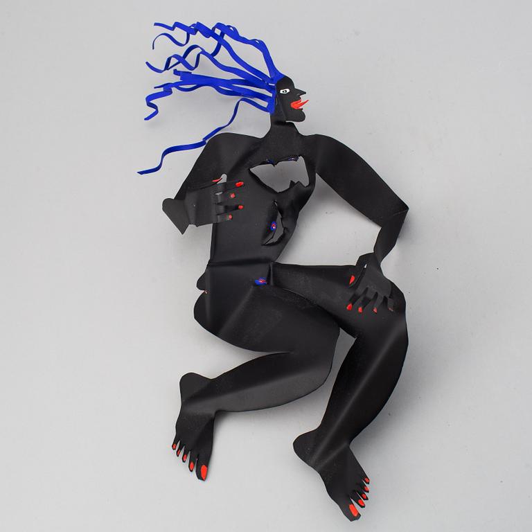 TIMO SOLIN, sculpture/relief painted matal, signed and dated -11.