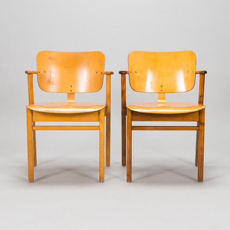 Ilmari Tapiovaara, four late 1940's 'Domus' chairs for Keravan Puutoellisuus, Finland.