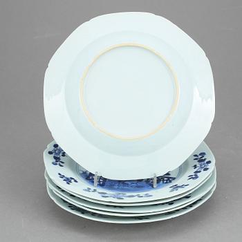 TALLRIKAR, 6 st, porslin, Kina, 1700-tal.