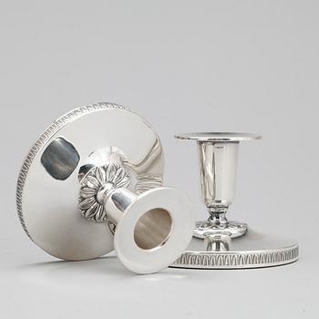 LJUSSTAKAR, ett par, silver, K&EC, Göteborg, troligen 1966.