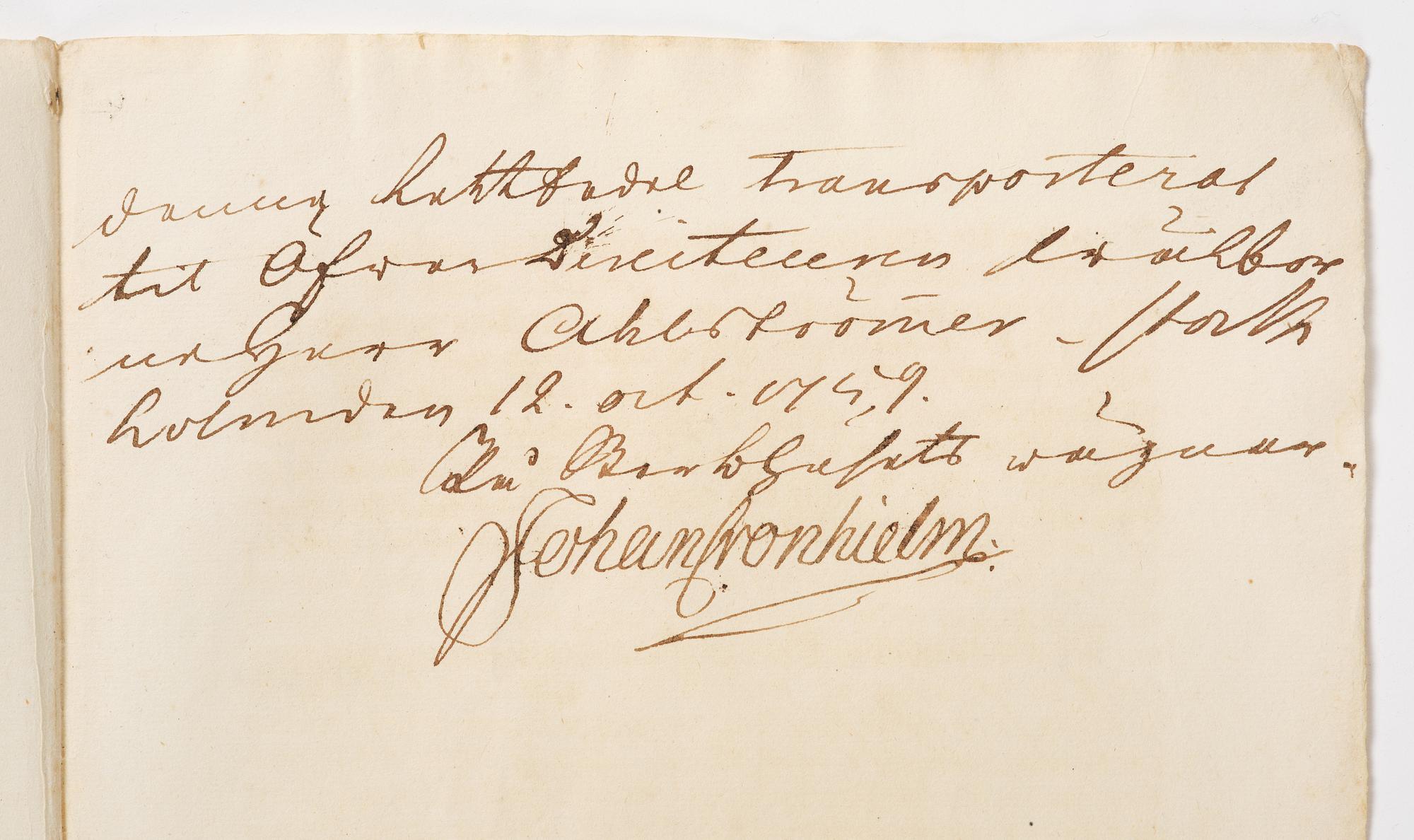 Aktiebrev, Ahlingsåhs Manufaktur Werk (Manufactur-Societet), No 43, 1728.