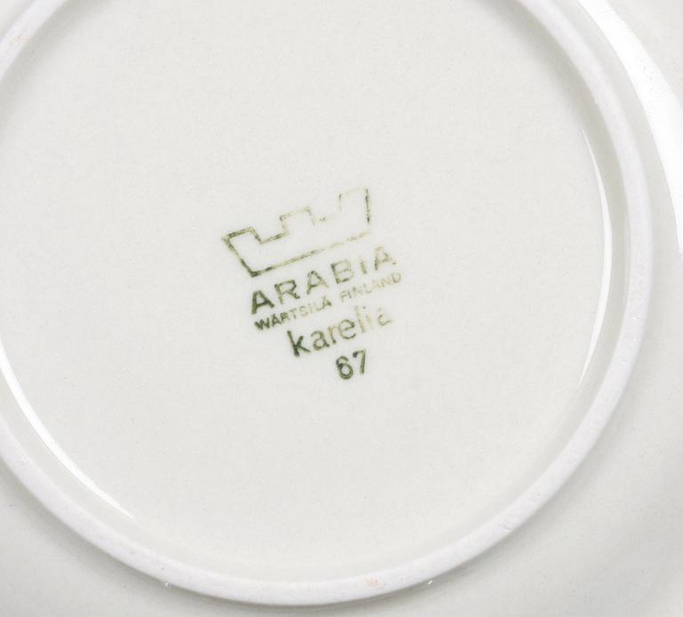 KAFFESERVIS, 10 delar, porslin, Arabia, 1970-tal, "Karelia".