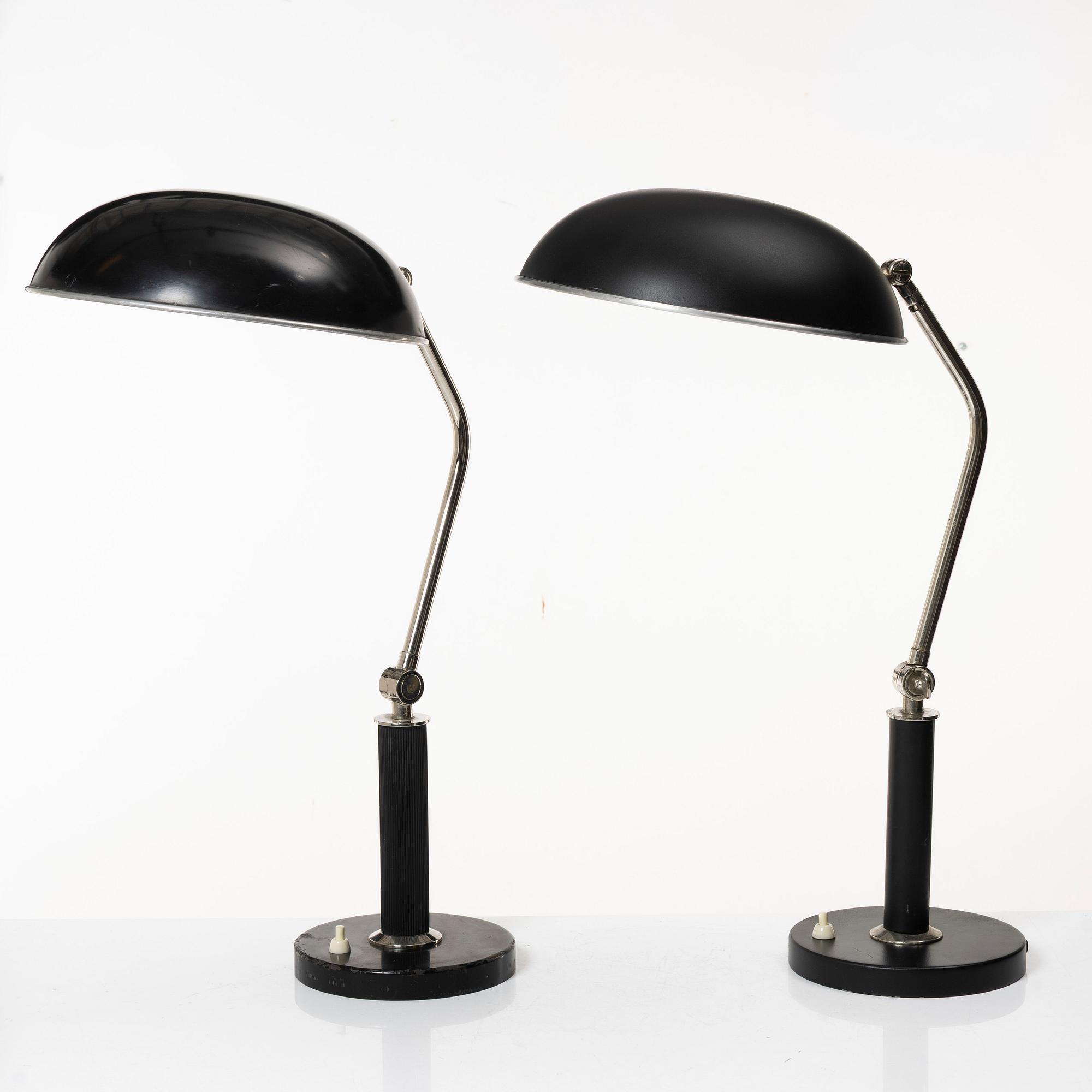 Erik Tidstrand, a pair of table lamps, model "29989", Nordiska Kompaniet, 1940s.