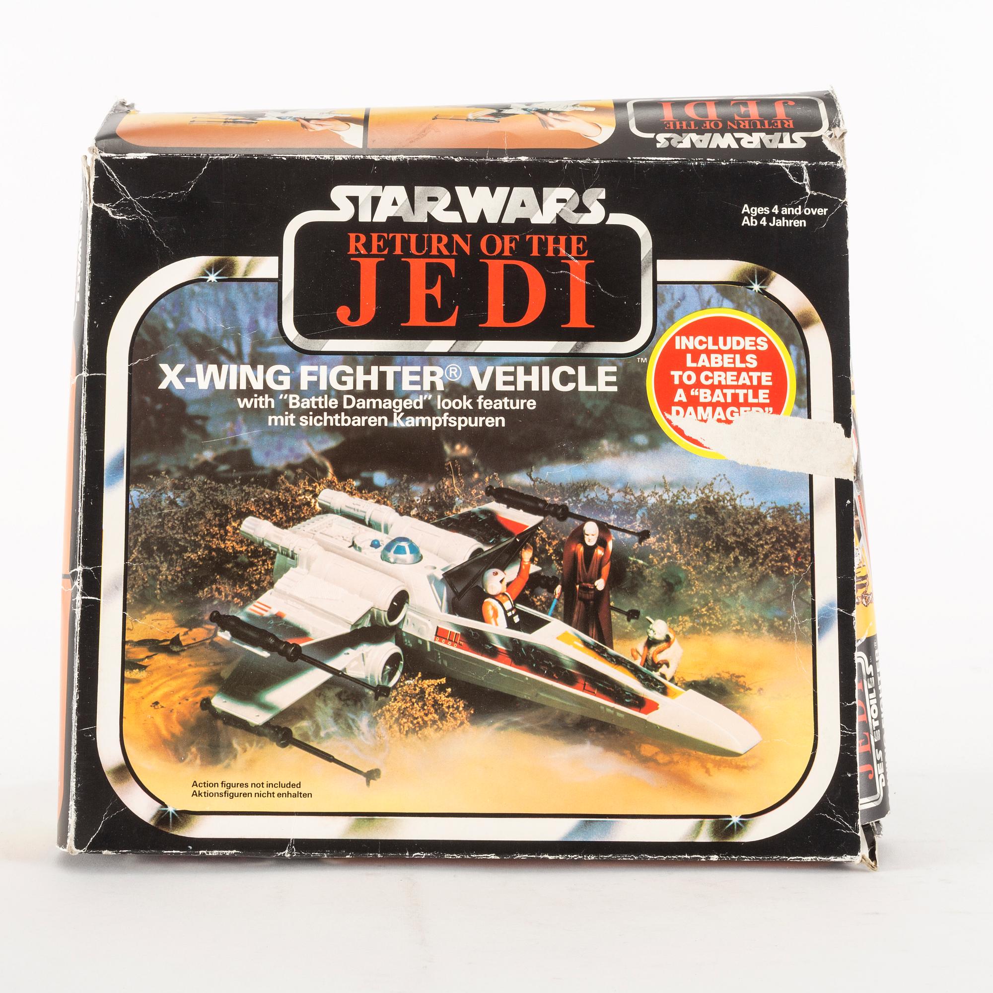 STAR WARS, Darth Vader Tie fighter samt X-wing i kartonger, 1970/80-tal.