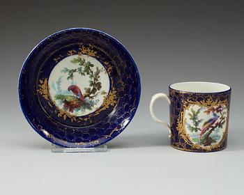 A Sèvres cup with stand, 18th Century.