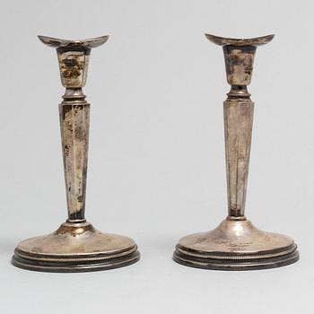 A pair of silver candle holders, KG Markströms Guldsmeds AB, Uppsala, 1968, 386 gram.