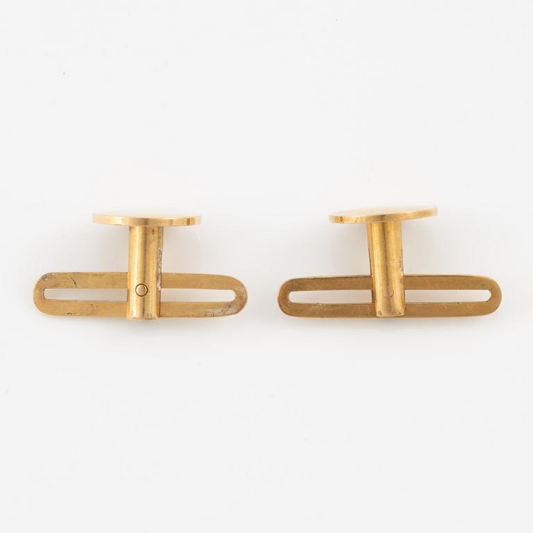 Manschettknappar och skjortknappar, sex stycken, 18K guld.
