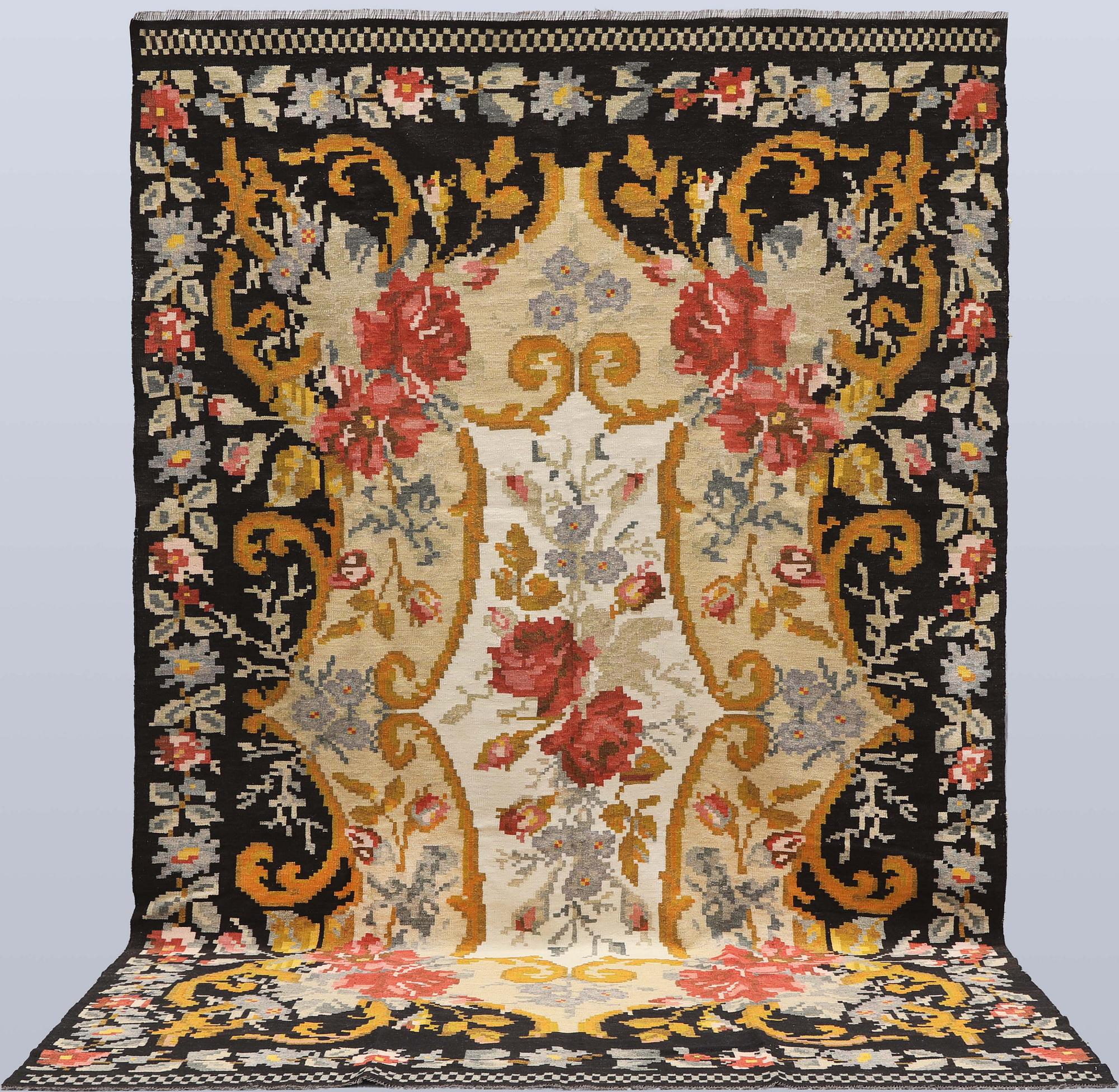 An older Bessarabian Kelim carpet 340 x 203 cm.