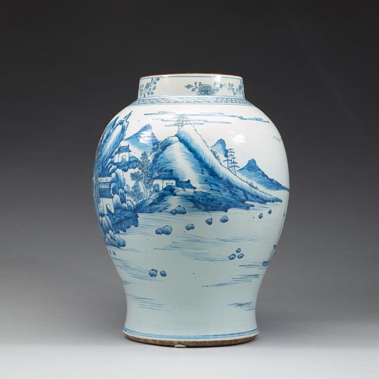 A large blue and white vase, Qing dynasty, Qianlong (1736-95).