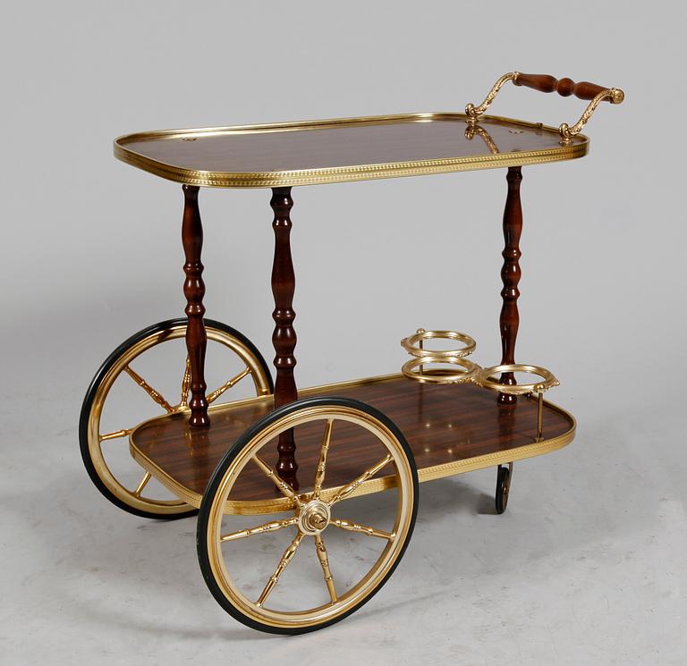 SERVERINGSVAGN, mässing, 1900-talets mitt.