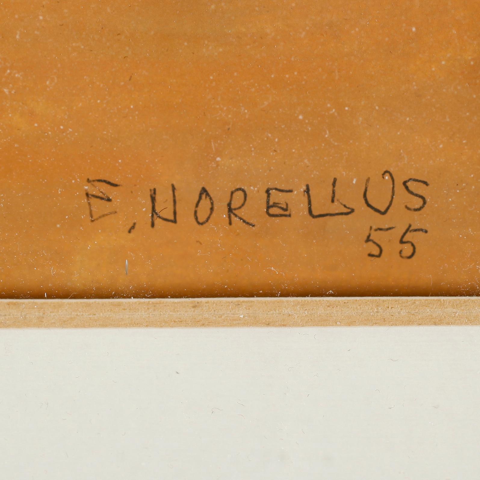 EINAR NORELIUS, gouache, signerad och daterad 55.