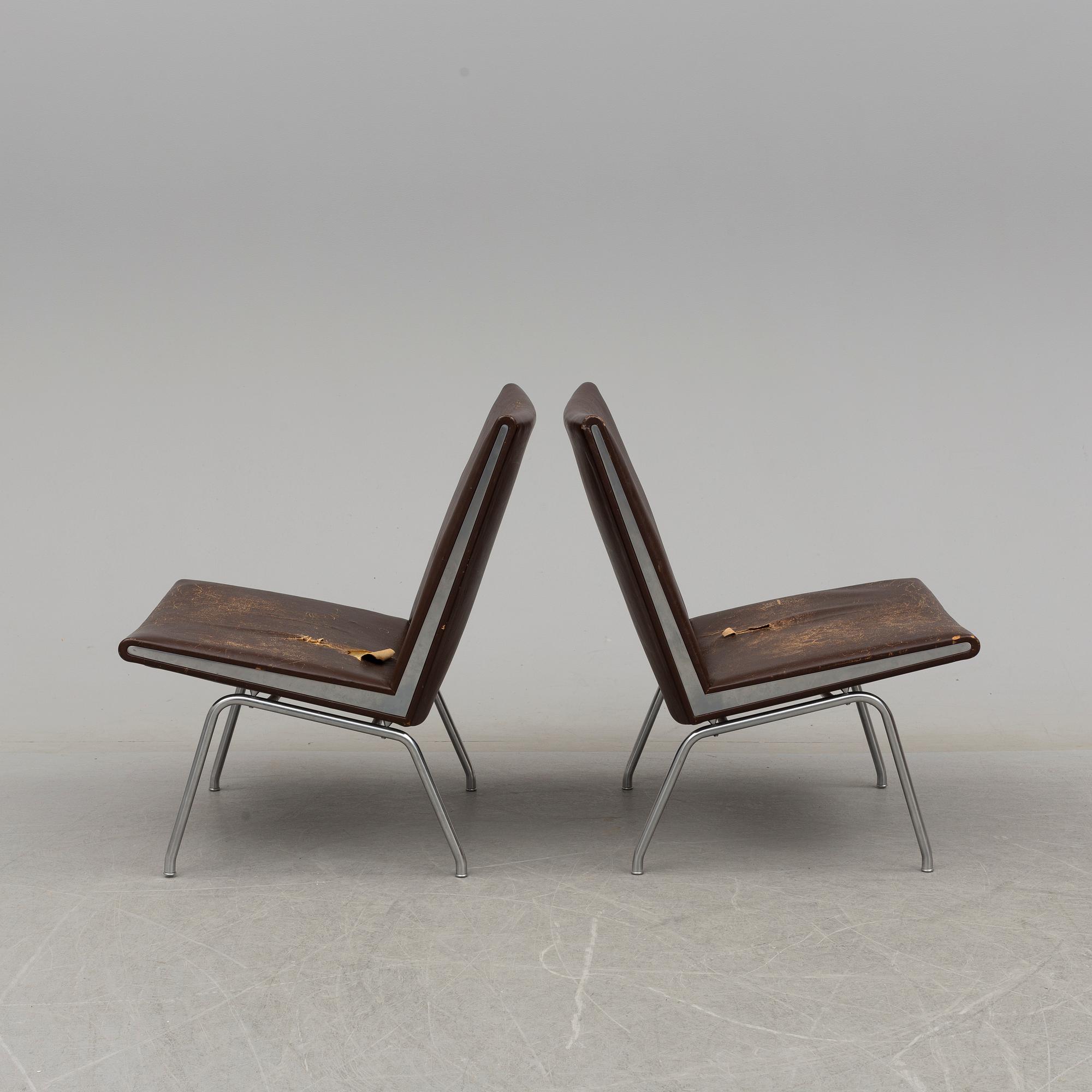 HANS WEGNER, fåtöljer, ett par, Kastrup Airport Lounge Chair, för AP Stolen, 1900-talets andra hälft.