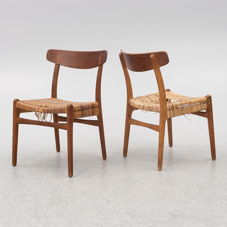 Hans J. Wegner, stolar, 4 st, "Spisestolen/ CH-23", Danmark, 1900-talets andra hälft.