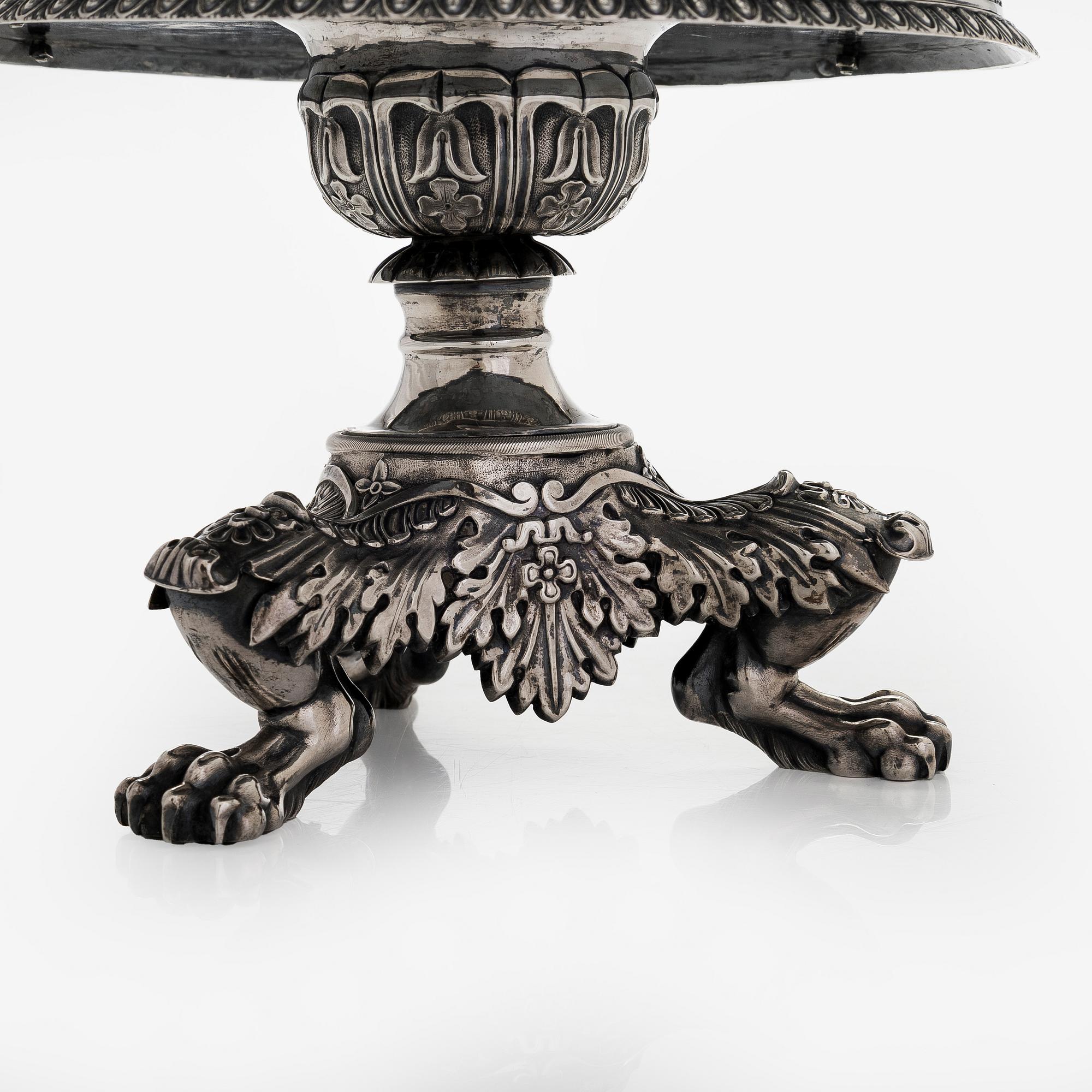 Gustaf Folcker, kakfat, silver, Stockholm 1839.